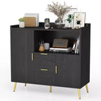 Meuble de rangement pour micro-ondes en MDF avec 2 portes et 2 tiroirs 100 cm (L) x 40 cm (P) x 95 cm (H)