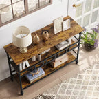 Console étroite à 3 niveaux en métal et MDF 109,2 cm (L) x 30 cm (P) x 80 cm (H)