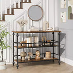 Console étroite à 3 niveaux en métal et MDF 109,2 cm (L) x 30 cm (P) x 80 cm (H)