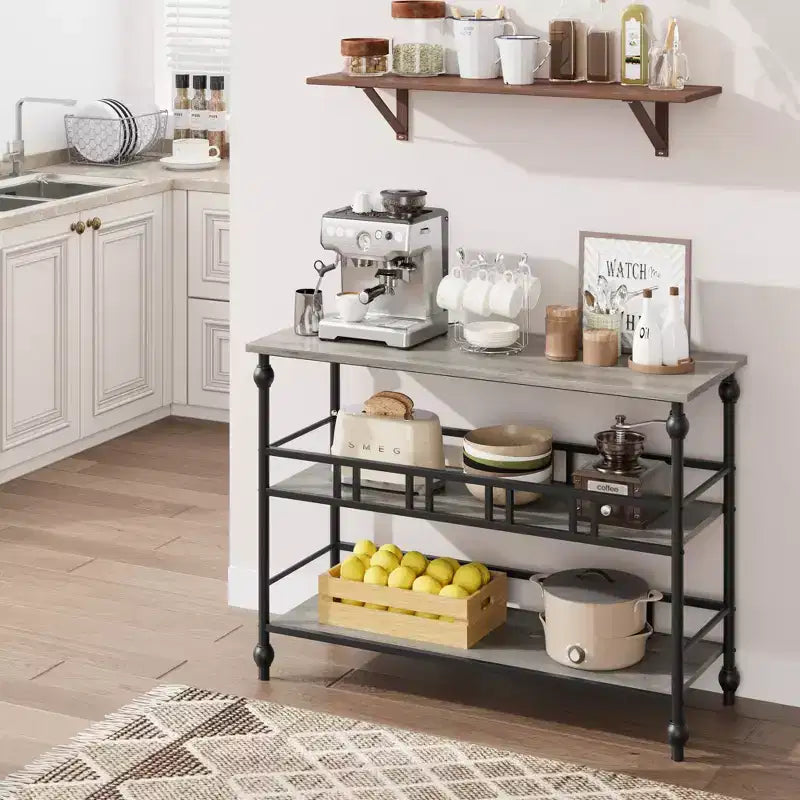 Metal MDF 3-Tier Narrow Console Table 43"W x 11.8"D x 31.5"H