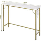 Console en bois et métal avec ports USB et prises de courant intégrés