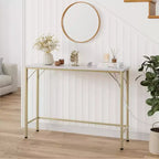 Console en bois et métal avec ports USB et prises de courant intégrés