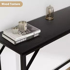 Console en bois et métal avec ports USB et prises de courant intégrés