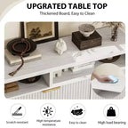 Buffet bahut 4 portes cannelé en MDF 167,1 cm (L) x 39,9 cm (P) x 75,4 cm (H)