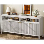 Buffet bahut 4 portes cannelé en MDF 167,1 cm (L) x 39,9 cm (P) x 75,4 cm (H)