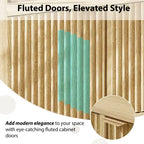 Buffet bahut 4 portes cannelé en MDF 167,1 cm (L) x 39,9 cm (P) x 75,4 cm (H)