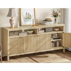 Buffet bahut 4 portes cannelé en MDF 167,1 cm (L) x 39,9 cm (P) x 75,4 cm (H)