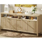 Buffet bahut 4 portes cannelé en MDF 167,1 cm (L) x 39,9 cm (P) x 75,4 cm (H)