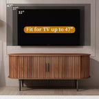 Meuble TV en MDF cannelé avec porte coulissante 55"L x 15,75"P x 21,65"H