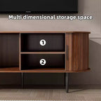 Meuble TV en MDF cannelé avec porte coulissante 55"L x 15,75"P x 21,65"H