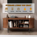 Meuble TV en MDF cannelé avec porte coulissante 55"L x 15,75"P x 21,65"H