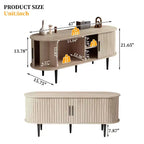 Meuble TV en MDF cannelé avec porte coulissante 55"L x 15,75"P x 21,65"H