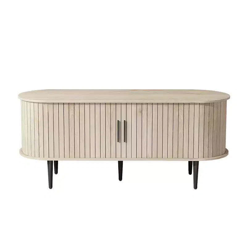 MDF Fluted TV Stand with Sliding Door 55"W x 15.75"D x 21.65"H