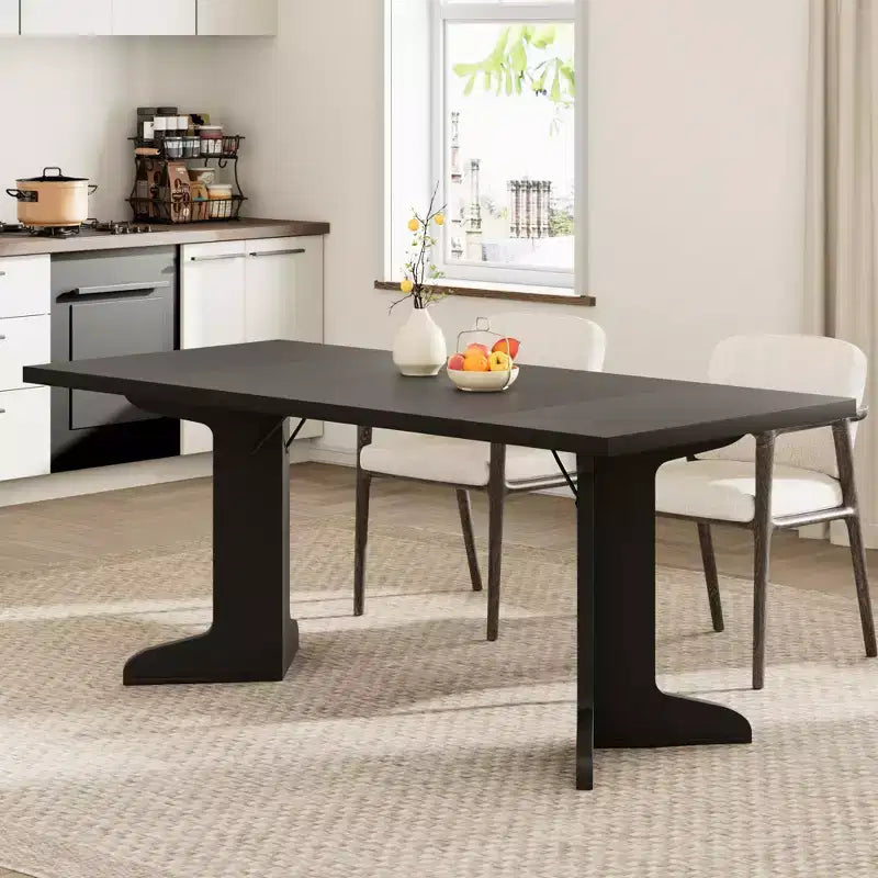 Melamine Iron Frame Rectangular Dining Table 71.7"L x 32.1"W x 29.5"H
