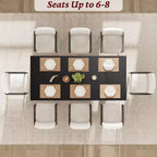 Table de salle à manger rectangulaire en mélamine et fer 182,1 cm (L) x 81,5 cm (l) x 74,9 cm (H)