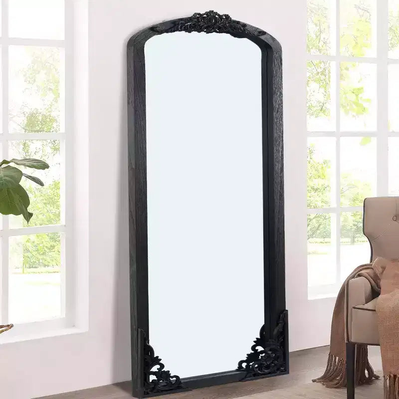 Solid Wood Arched Full Length Floor Mirror 27"W x 67"H