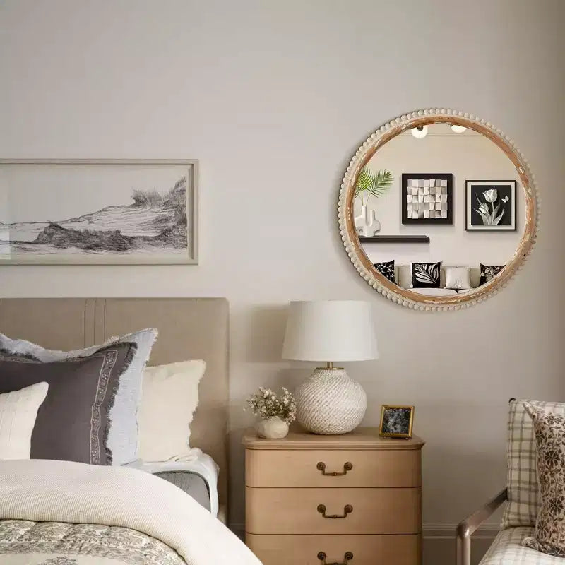 MDF Frame Arched Freestanding Wall Mirror 30.91"H