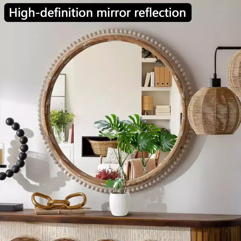 MDF Frame Arched Freestanding Wall Mirror 30.91"H