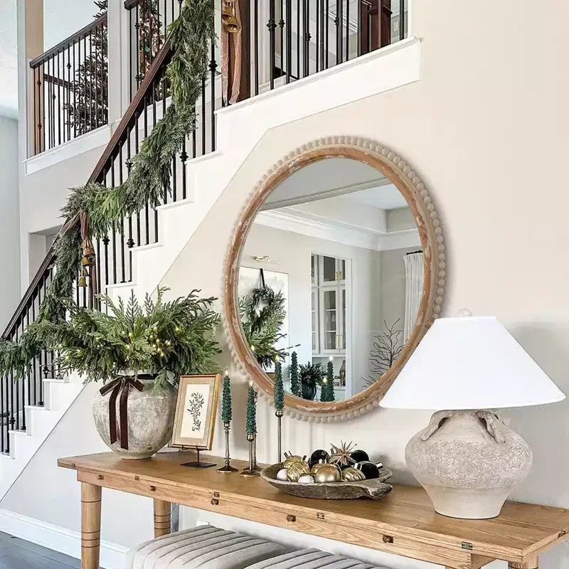 MDF Frame Arched Freestanding Wall Mirror 30.91"H