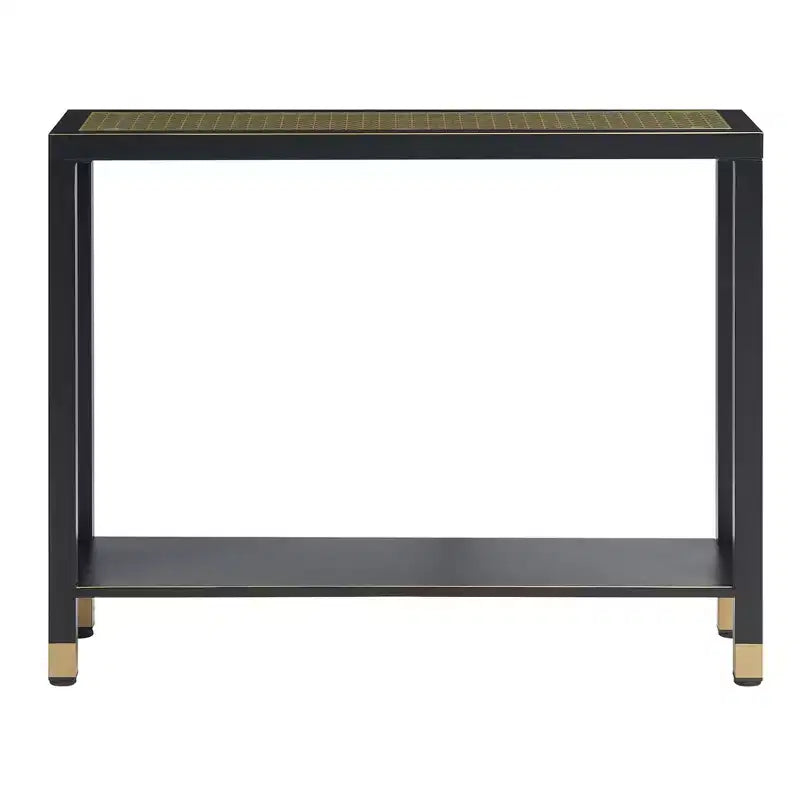 Tempered Glass Metal Frame 2-Tier Console Table 40.94"W x 12.17"D x 32"H