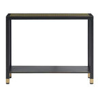 Console en verre trempé et cadre métallique à 2 niveaux 40.94"W x 12.17"D x 32"H