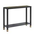 Console en verre trempé et cadre métallique à 2 niveaux 40.94"W x 12.17"D x 32"H