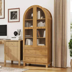 Armoire de garde-manger en panneaux de particules avec portes en acrylique, arche, 180 cm H x 79 cm L x 41 cm P