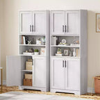 Meuble de Cuisine de Rangement en Bois Composite avec Support pour Micro-ondes, Hauteur 170 cm