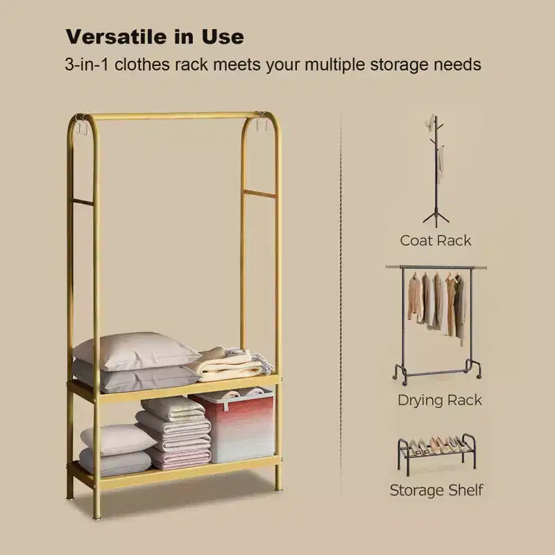 Metal Freestanding Garment Rack 31.5"W x 13"D x 67.7"H