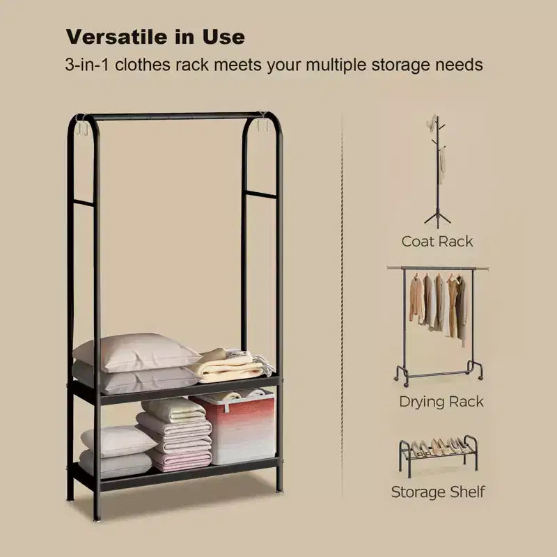 Metal Freestanding Garment Rack 31.5"W x 13"D x 67.7"H