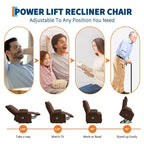 Fauteuil inclinable électrique avec cadre métallique et revêtement en lin 35"L x 40"P x 42,52"H