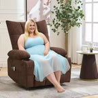 Fauteuil inclinable électrique avec cadre métallique et revêtement en lin 35"L x 40"P x 42,52"H
