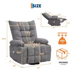 Fauteuil inclinable électrique avec cadre métallique et revêtement en lin 35"L x 40"P x 42,52"H