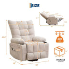 Fauteuil inclinable électrique avec cadre métallique et revêtement en lin 35"L x 40"P x 42,52"H