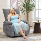 Fauteuil inclinable électrique avec cadre métallique et revêtement en lin 35"L x 40"P x 42,52"H