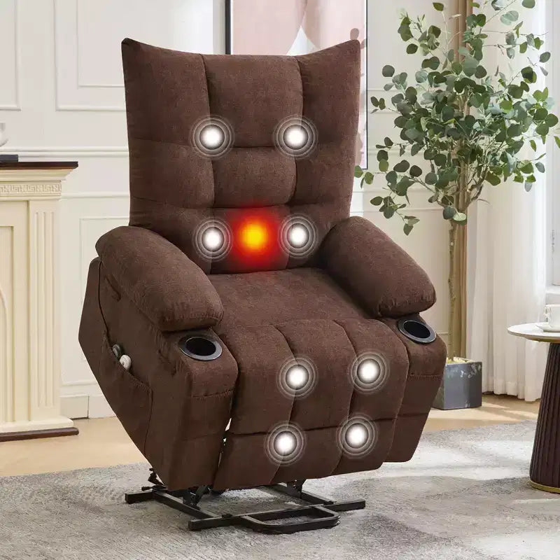 Linen Metal Frame Power Lift Recliner Chair 35"W x 40"D x 42.52"H