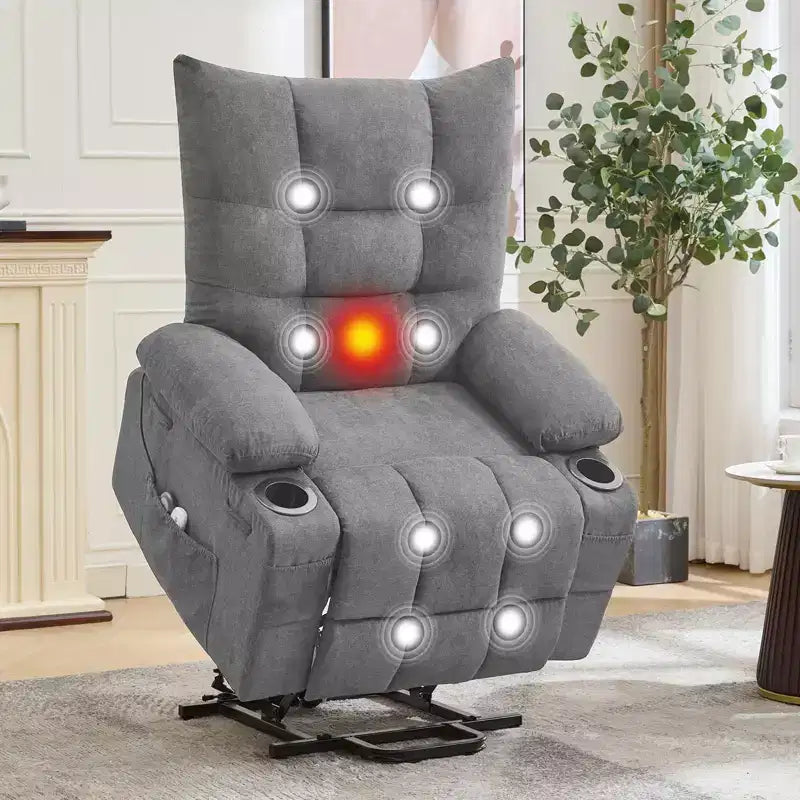Linen Metal Frame Power Lift Recliner Chair 35"W x 40"D x 42.52"H